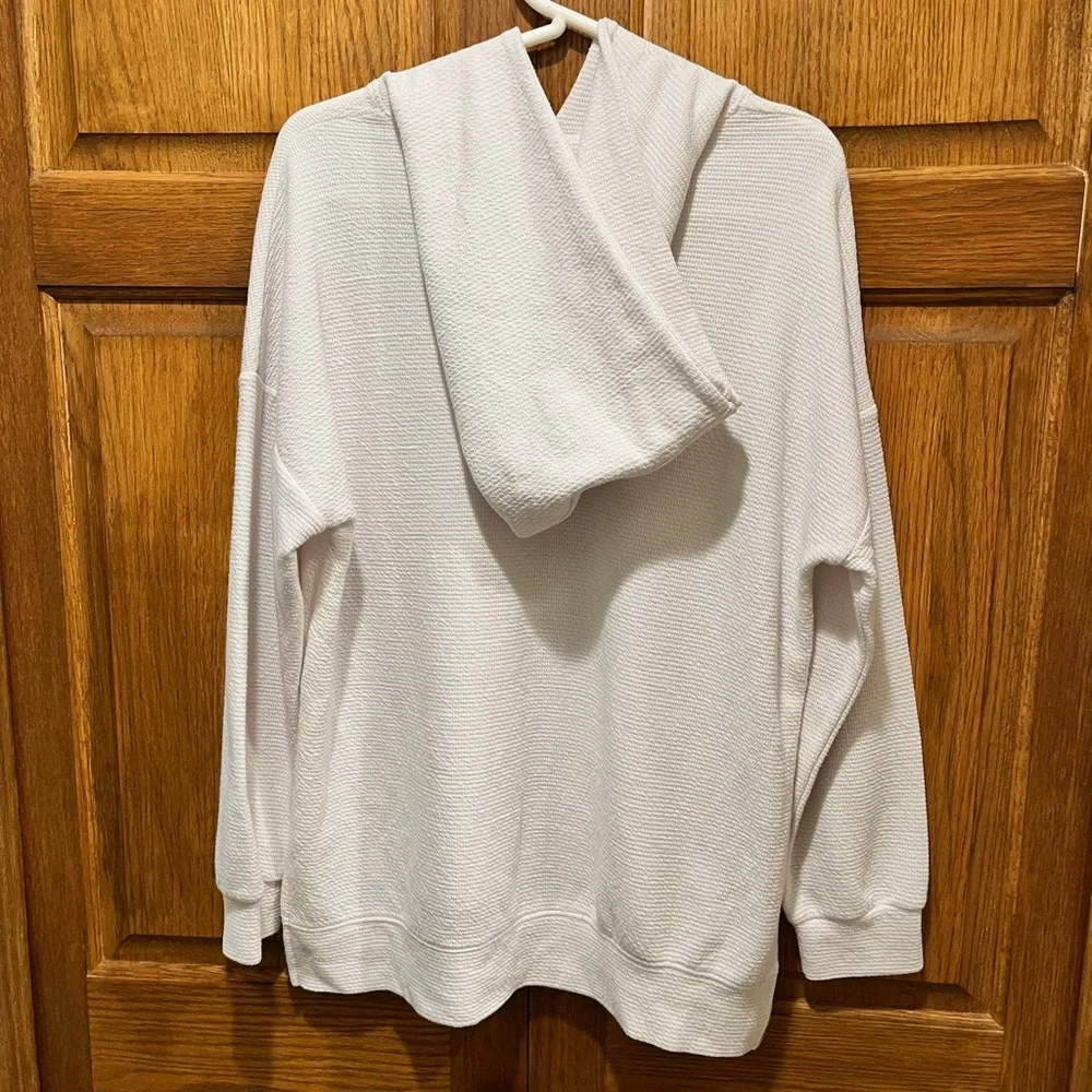 Tres Bien White Waffle Knit Hooded Sweater - Size Small - Picture 7 of 10